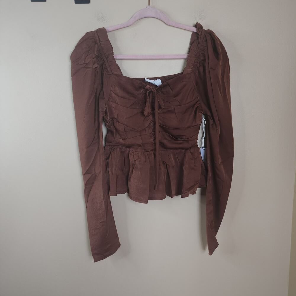 Six/Fifty The Ruby Blouse in Brown Size S